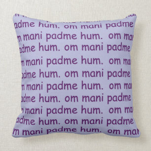 Om Mani Padme Hum Lavender Throw Pillow