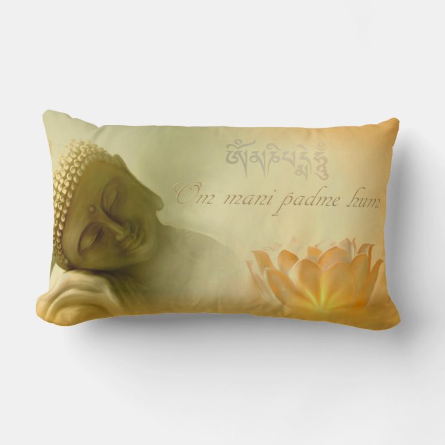 Om mani padme hum lumbar pillow (Front)