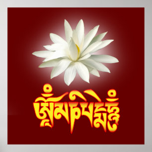 Om mani padme hum mantra poster