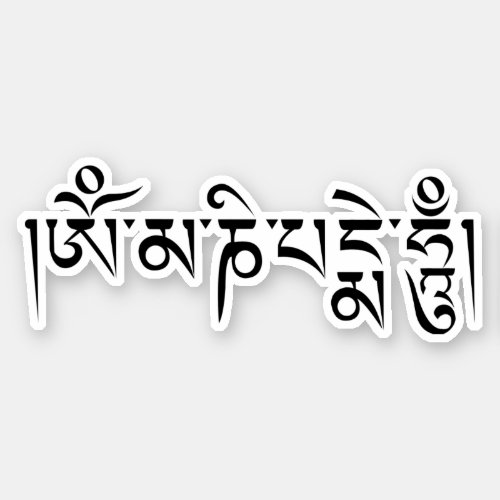 Om Mani Padme Hum Tibetan Buddhist Mantra Sticker