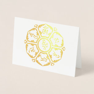 Om Mani Padme Hum Tibetan Mantra Chenrezig Foil Card