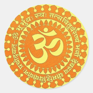 OM MANTRA CLASSIC ROUND STICKER