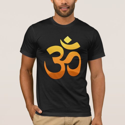 Om Mantra Gold Sun Meditation Yoga Front Design T_Shirt