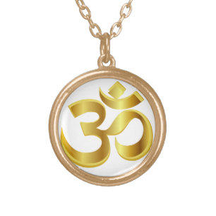 om, mantra om gold plated necklace