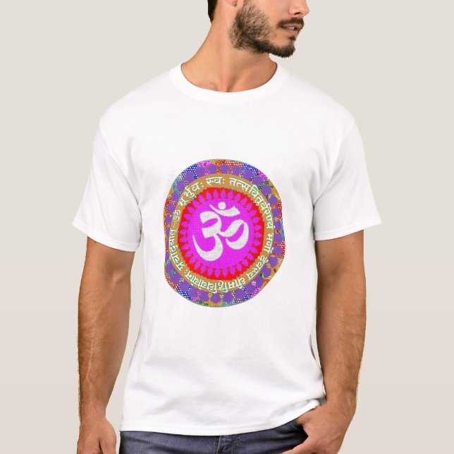 OM MANTRA OmMantra Hinduism Religion Yoga Indian T-Shirt (Front)
