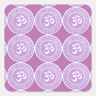 OM Mantra : OMMANTRA Purple Chant Square Sticker