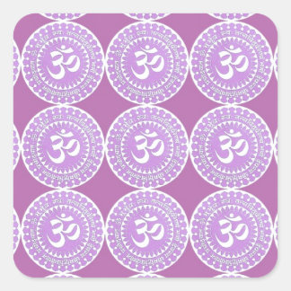 OM Mantra : OMMANTRA Purple Chant Square Sticker