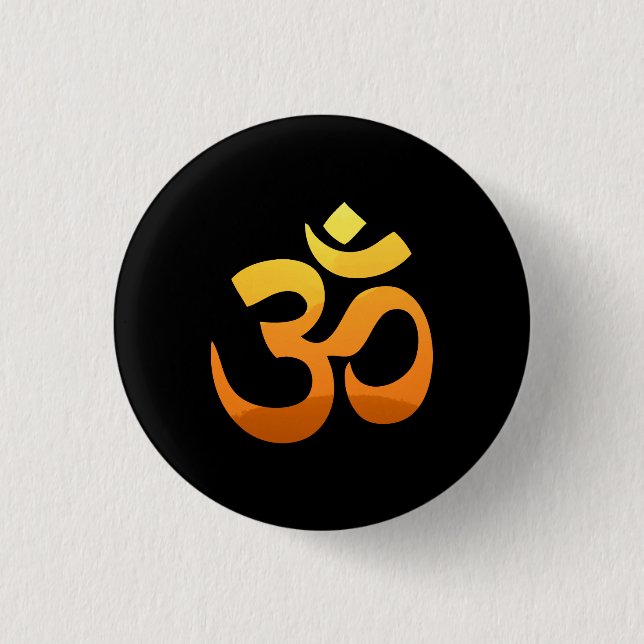Om Mantra Symbol Asana Relax Meditation Yoga Button (Front)