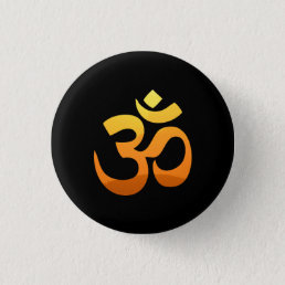 Om Mantra Symbol Asana Relax Meditation Yoga Button