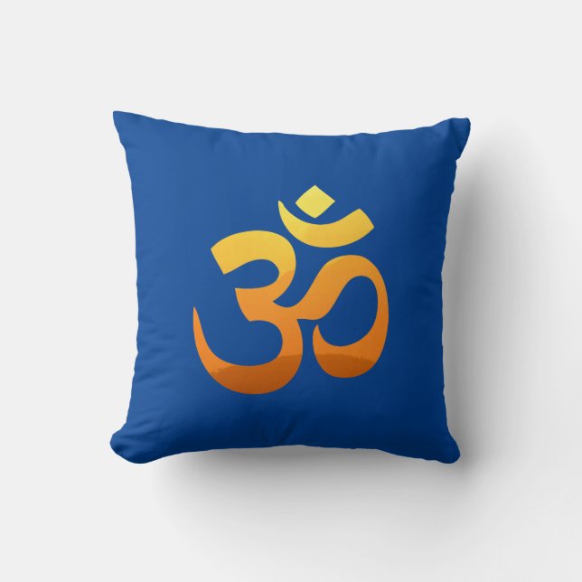 Om Mantra Symbol Asana Relax Meditation Yoga Throw Pillow (Front)