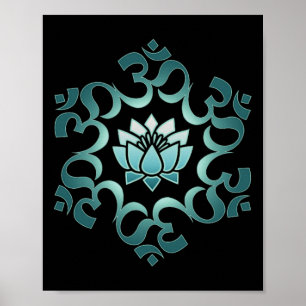 Om, Mantra, Symbol, Mandala, Lotus Flower, Buddhis Poster