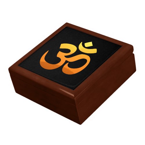 Om Mantra Symbol Yoga Asana Relax Fitness Gold Sun Gift Box