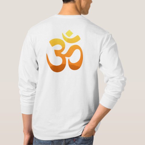 Om Mantra Symbol Yoga Back Design Mens T_Shirt