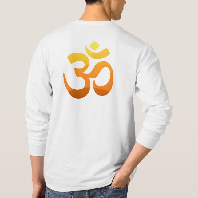 Om Mantra Symbol Yoga Back Design Men's T-Shirt (Back)