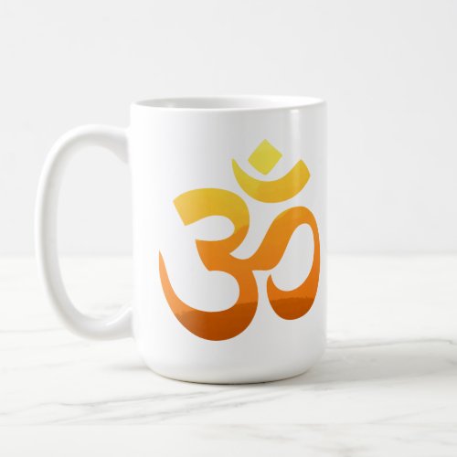Om Mantra Yoga Gold Sun Meditation Symbol Coffee Mug