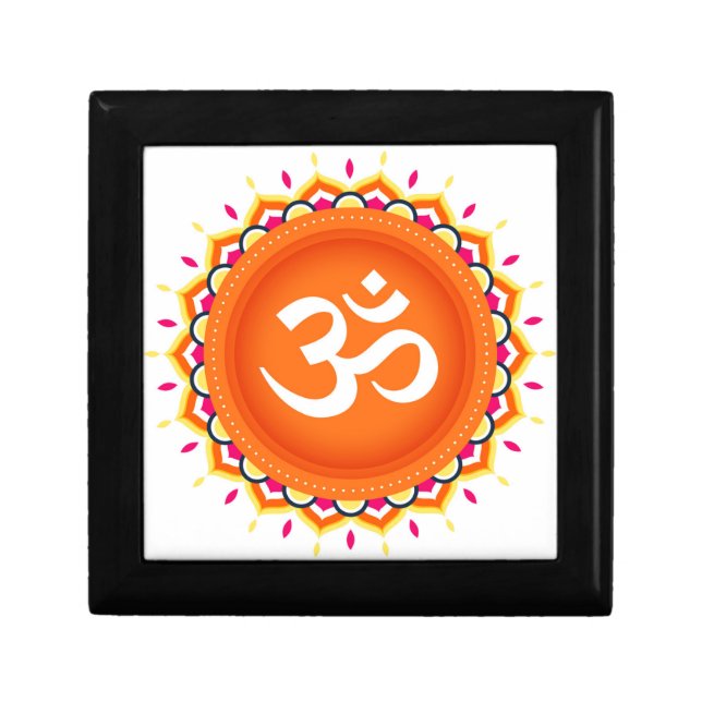 Om Mantra Yoga Personalized Wooden Jewelry Box (Front)