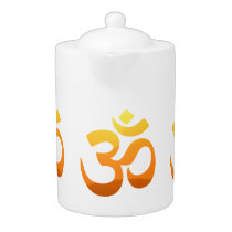Om Mantra Yoga Symbol Gold Sun Asana Relax Fitness Teapot