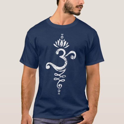 Om Mantra Yoga Symbol Lotus Flower Unalome T_Shirt