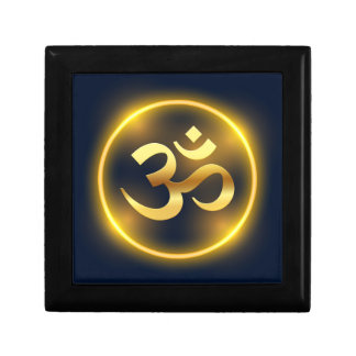 Om Mantra Yoga Wooden Jewelry Keepsake Box