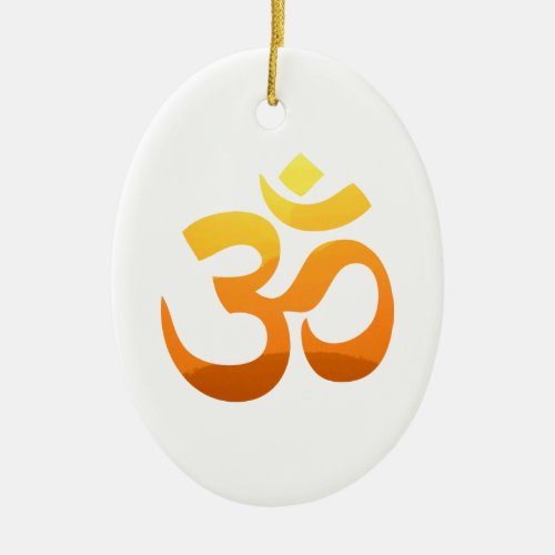 Om Mantra Zen Yoga Symbol Asana Gold Sun Relax Ceramic Ornament
