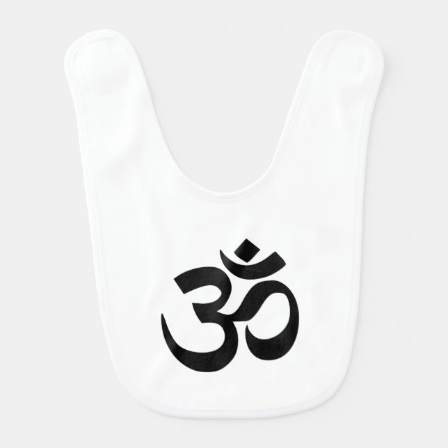 Om Namah Shivaya Aum Shanti Aum Om Symbol ॐ Peace Baby Bib (Front)