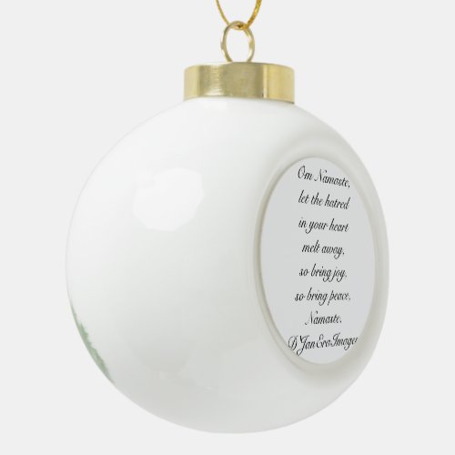 Om Namaste Peace Prayer Ceramic Ball Christmas Ornament