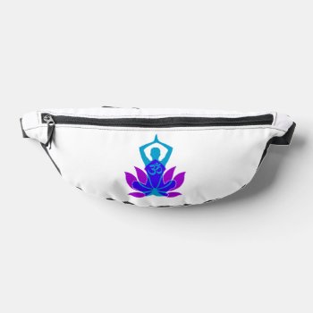 Om Namaste Spiritual Lotus Flower Yoga Fanny Pack by MustacheShoppe at Zazzle