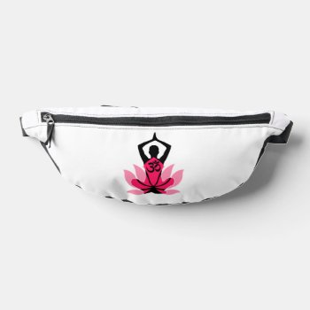 Om Namaste Spiritual Lotus Flower Yoga Fanny Pack by MustacheShoppe at Zazzle