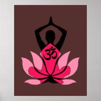 OM Namaste Spiritual Lotus Flower Yoga in Umber
