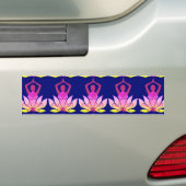OM Namaste Spiritual Lotus Flower Yoga on Blue Bumper Sticker (On Car)