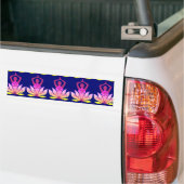 OM Namaste Spiritual Lotus Flower Yoga on Blue Bumper Sticker (On Truck)