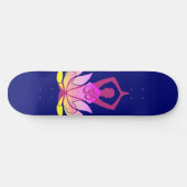 OM Namaste Spiritual Lotus Flower Yoga on Blue Skateboard Deck (Horz)