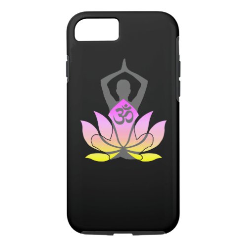 OM Namaste Spiritual Lotus Flower Yoga Pose iPhone 87 Case