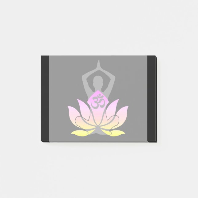 OM Namaste Spiritual Lotus Flower Yoga Pose Post-it Notes (Front)