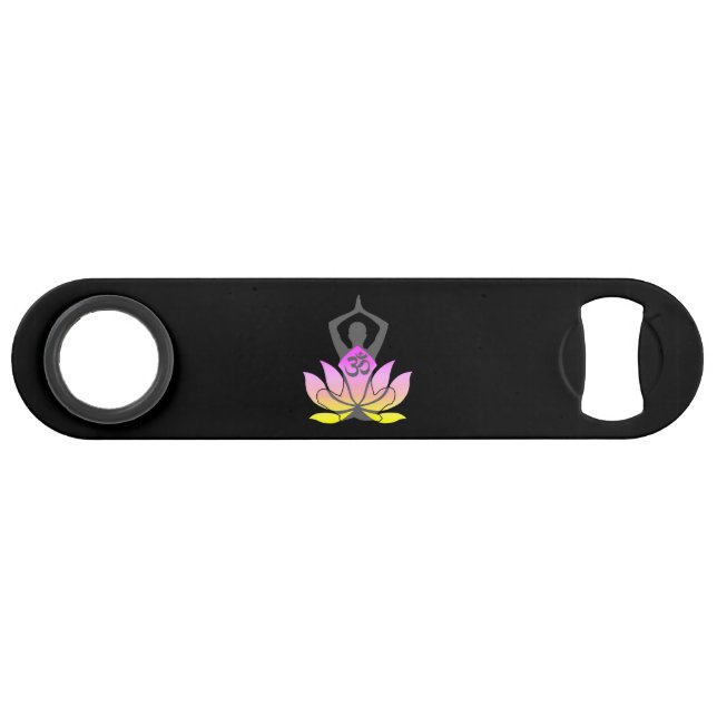 OM Namaste Spiritual Lotus Flower Yoga Pose Speed Bottle Opener (Front (Horizontal))