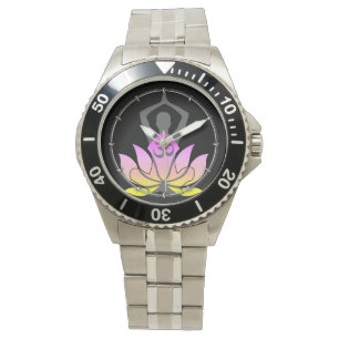 OM Namaste Spiritual Lotus Flower Yoga Pose Watch
