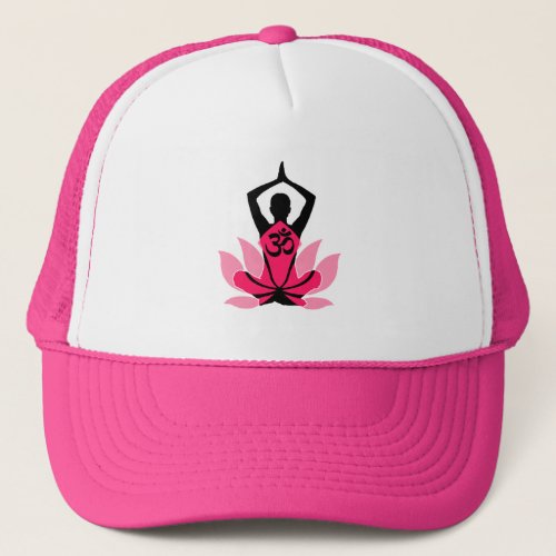 OM Namaste Spiritual Lotus Flower Yoga Trucker Hat