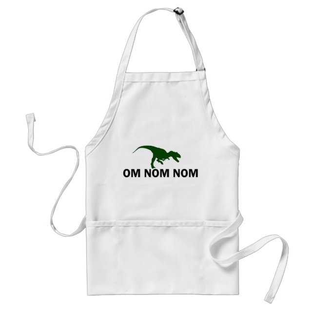 Om Nom Nom Dinosaur Rawr is Hungry Adult Apron (Front)
