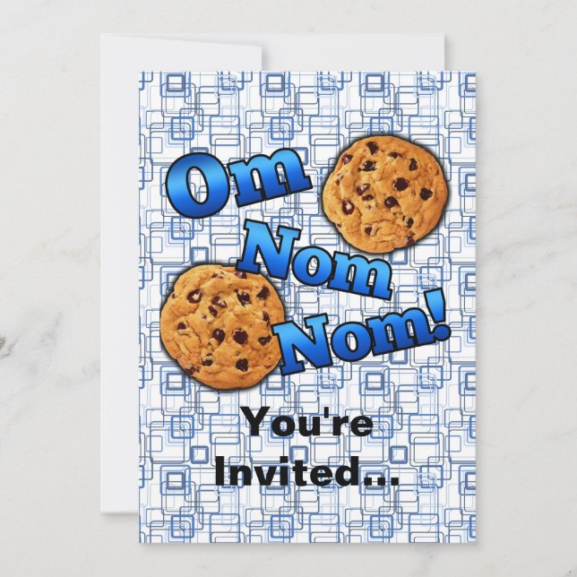 Om Nom Nom, Meme Love Cookies Invitation (Front)