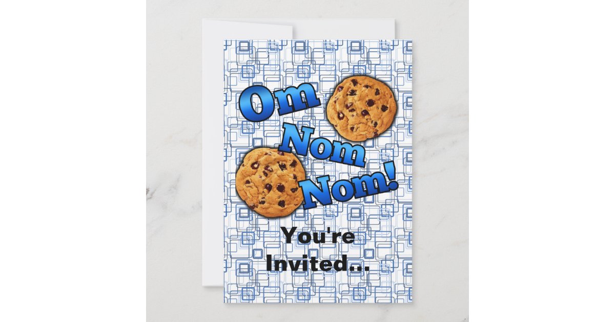 Om Nom Nom Meme Love Cookies Invitation Zazzle Com