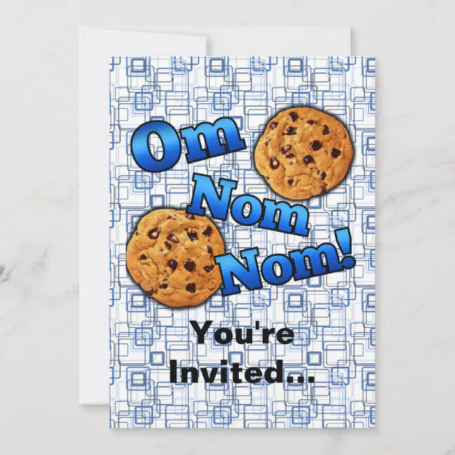 Om Nom Nom, Meme Love Cookies Invitation | Zazzle