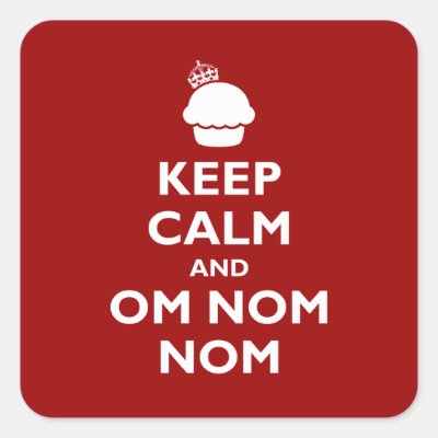 Om Nom Nom Square Sticker