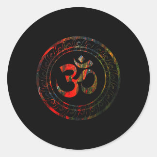 Om Ohm Aum Buddhism Symbol Yoga Sanskrit  Classic Round Sticker