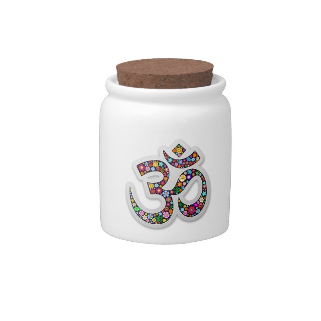 Om Ohm Aum Namaste Yoga Symbol Candy Jar (Front)