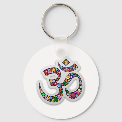 Om Ohm Aum Namaste Yoga Symbol Keychain