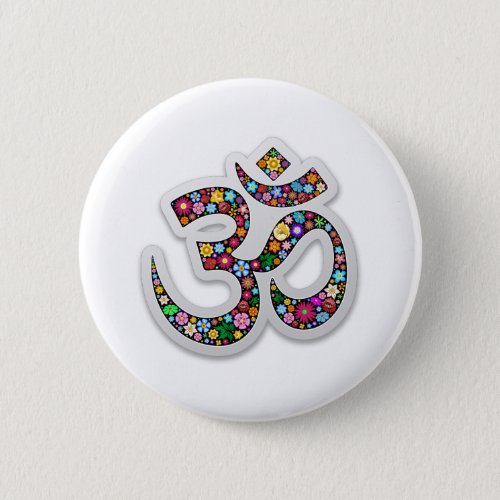 Om Ohm Aum Namaste Yoga Symbol Pinback Button