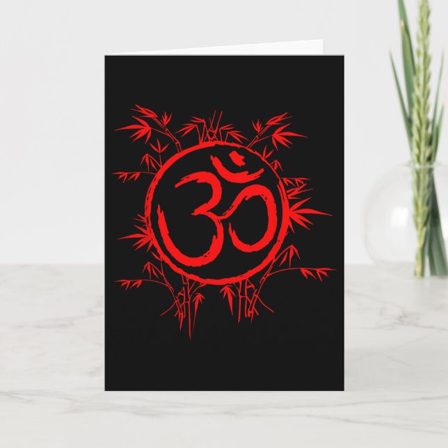 Om Ohm Aum Symbol Spiritual Yoga Gift _1  Card (Front)