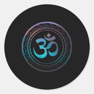 Om Ohm Aum Symbol Spiritual Yoga Gift _2  Classic Round Sticker