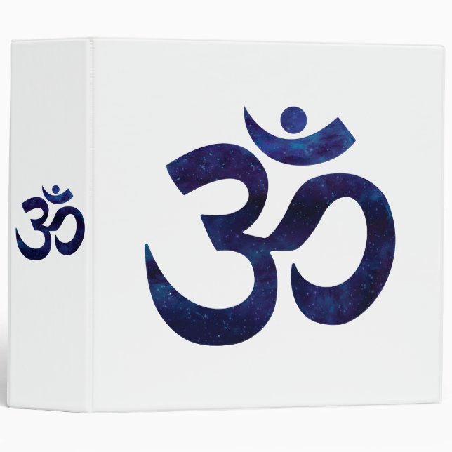 Om Ohm Symbol Sign Yoga Meditation Zen 3 Ring Binder (Front/Spine)