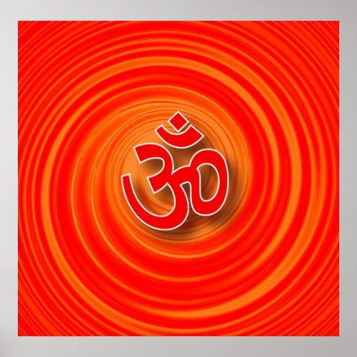 Om On Twirl Background Poster